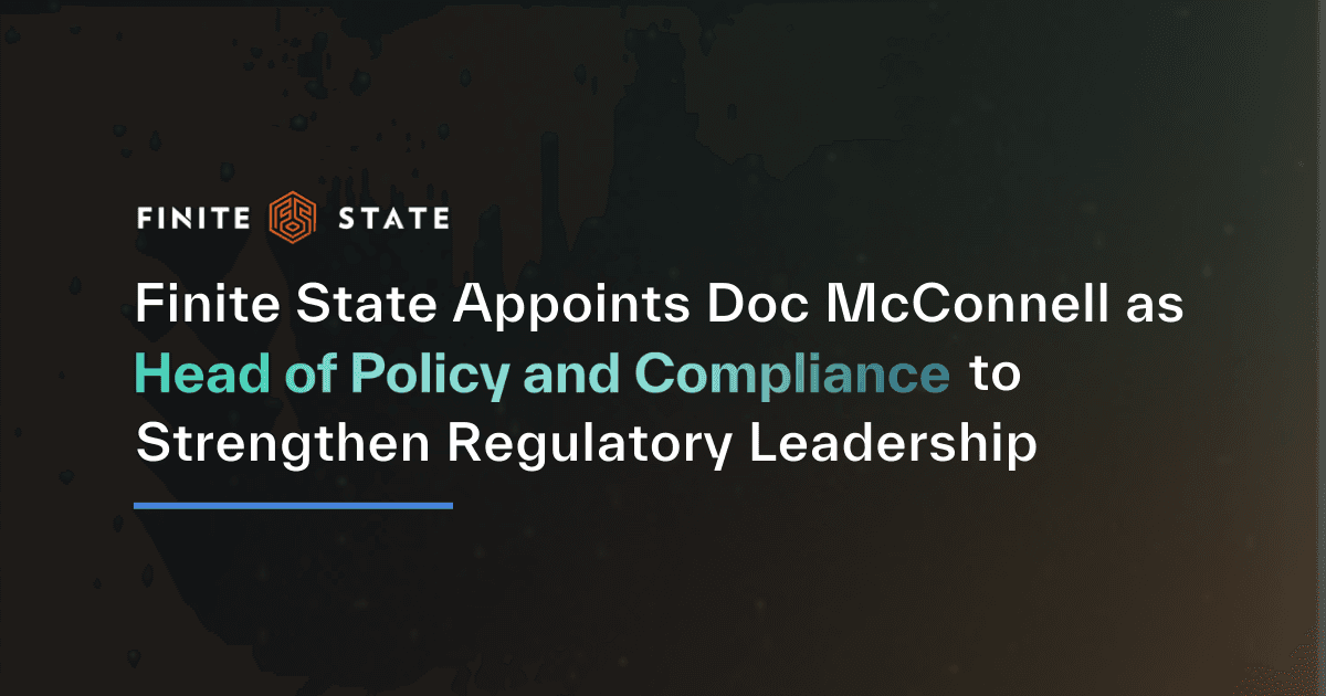 Finite State Appoints Doc McConnell as Head of Policy and Compliance