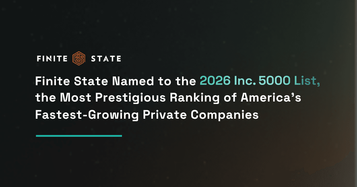 Finite State Named to the 2026 Inc. 5000 List, the Most Prestigious Ranking of America’s Fastest-Growing Private Companies