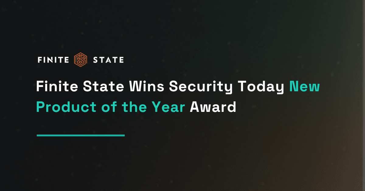 Finite State Wins Security Today New Product of the Year Award