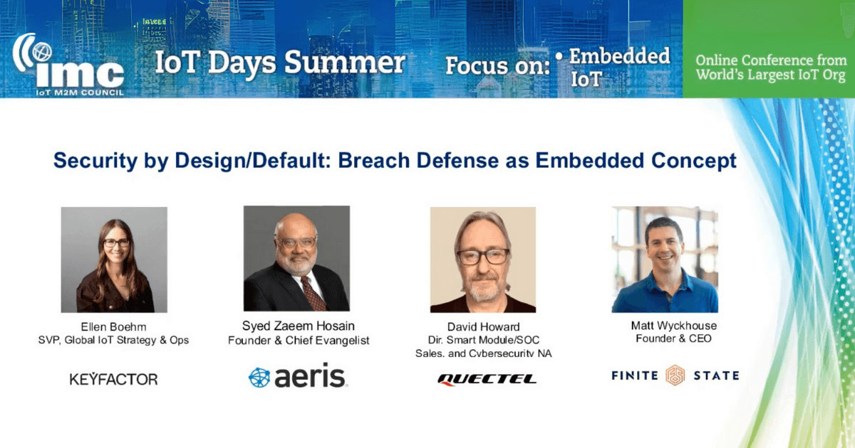 IoT Days Summer | Security by Design/Default: Breach Defense as Embedded Concept