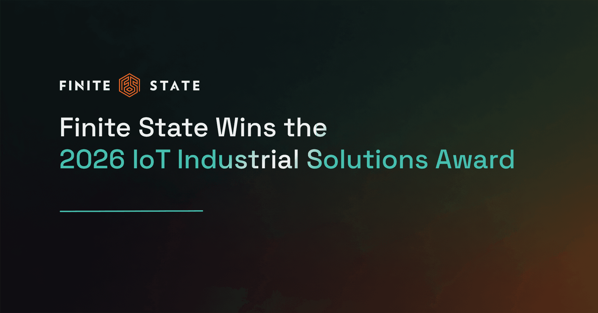 Finite State Wins the 2026 IoT Industrial Solutions Award