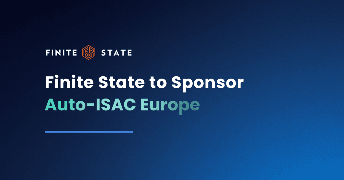 Finite State to sponsor Auto-Isac Europe